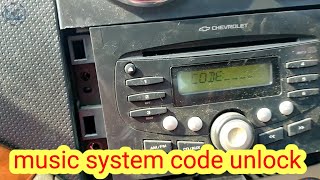 Chevrolet aveo music system how to code unlock