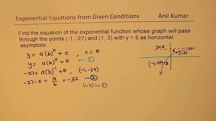Find the exponential function y cekt that passes through the two given points