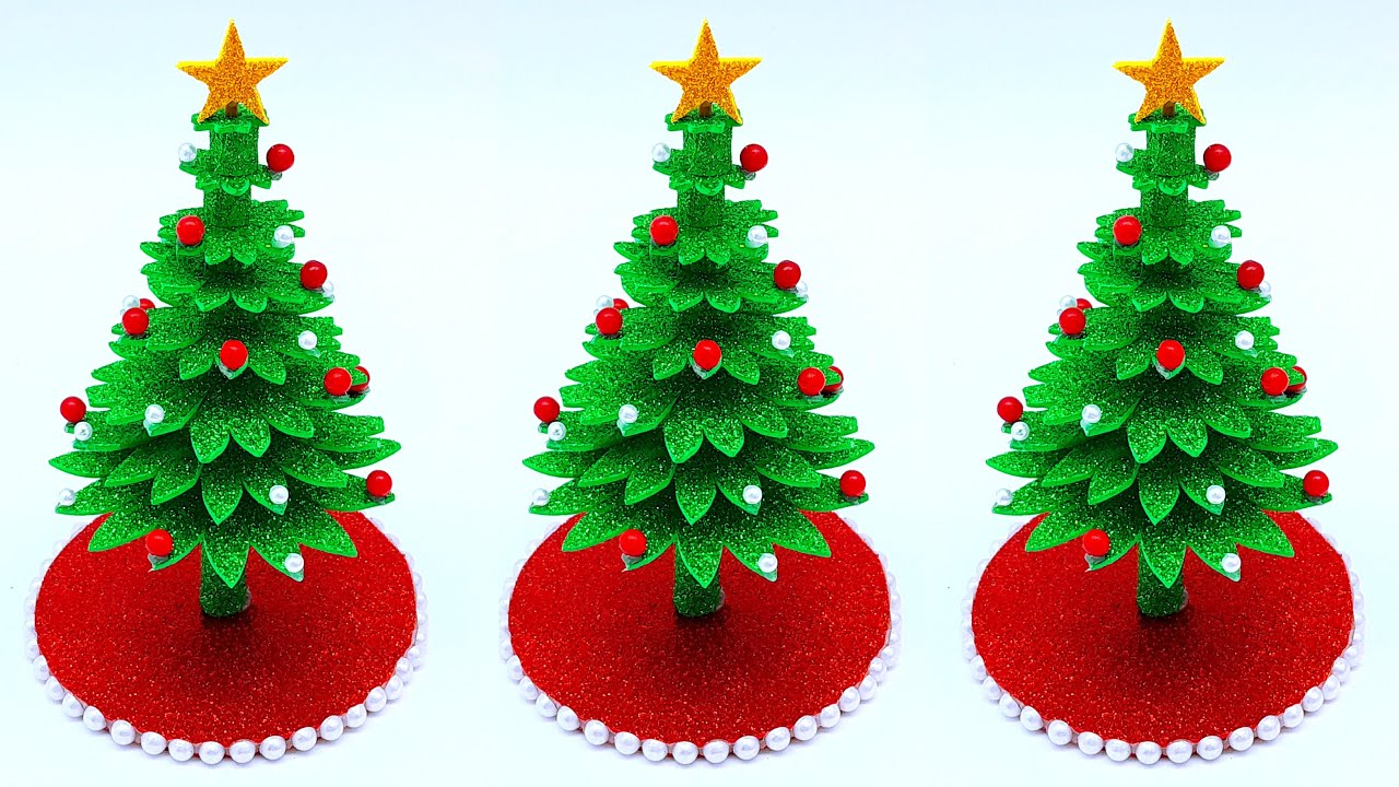 Christmas Tree Making With Glitter Foam Sheet Paper Eva Foam Paper