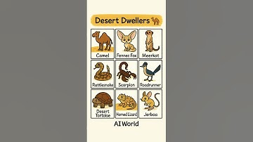 Desert Dwellers 🐫 | 9 Amazing Desert Animals for Kids | AI World Learning Chart #DesertAnimals
