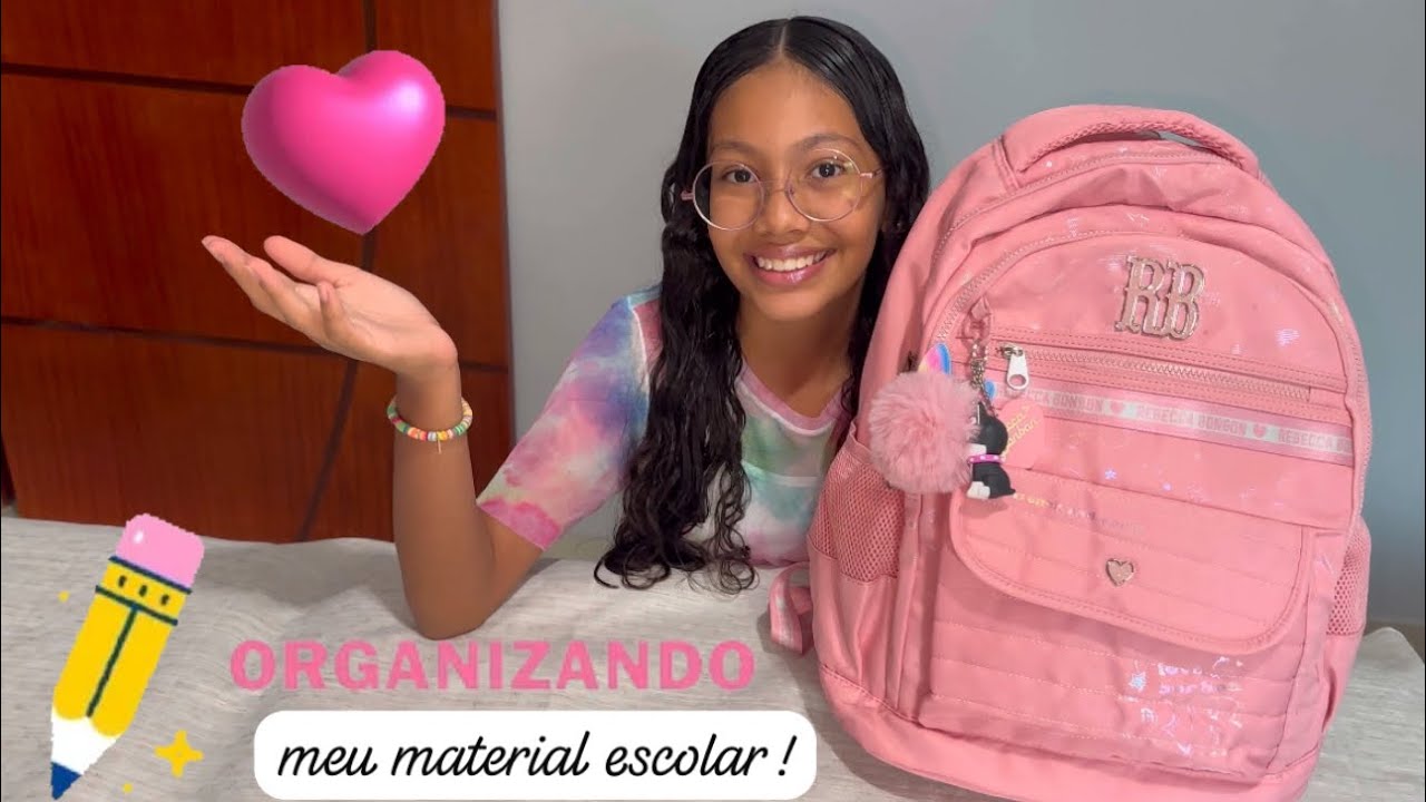 Organizando meu material escolar 2025 ! Pietra 🩷