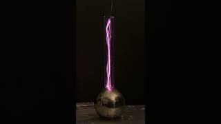 White Bright Plasma Sphere Spins (100khz) on a Neodymium Sphere Magnet via a Glass Straw