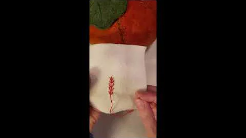 Fly stitch and French knot