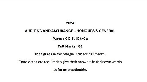 || Auditing Question Paper leaked 2024 || B.com Sem 5 || Calcutta University ||