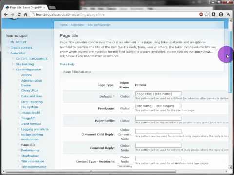 Drupal 6 Tutorial - learndrupal   23   edit page titles