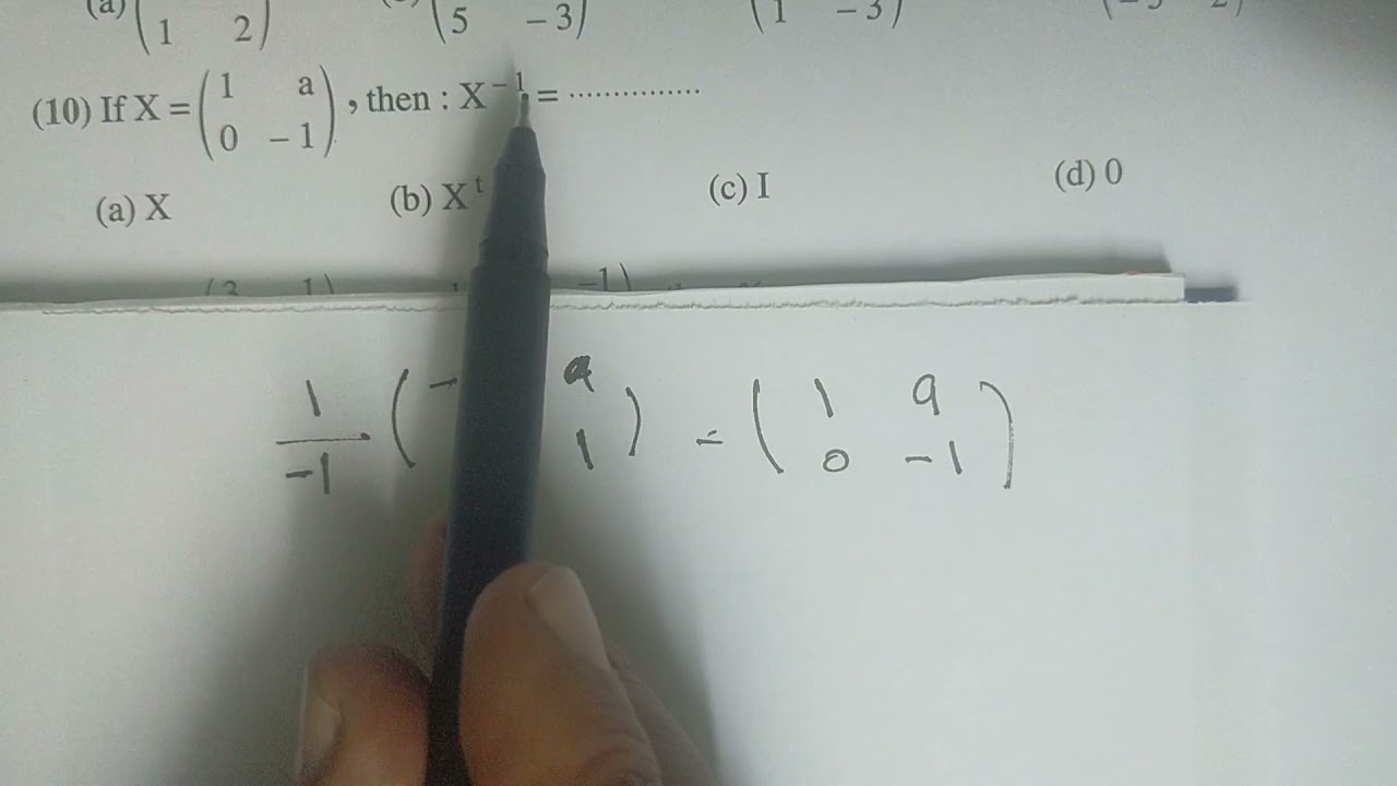 first secondary multiplicative inverse of a matrix exercise 5.      by Mr Romany