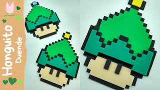 Como hacer un HONGUITO de Mario Bros vestido de DUENDE en foami? Manualidades / Navidad / Pixelart