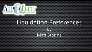 Liquidation Preferences