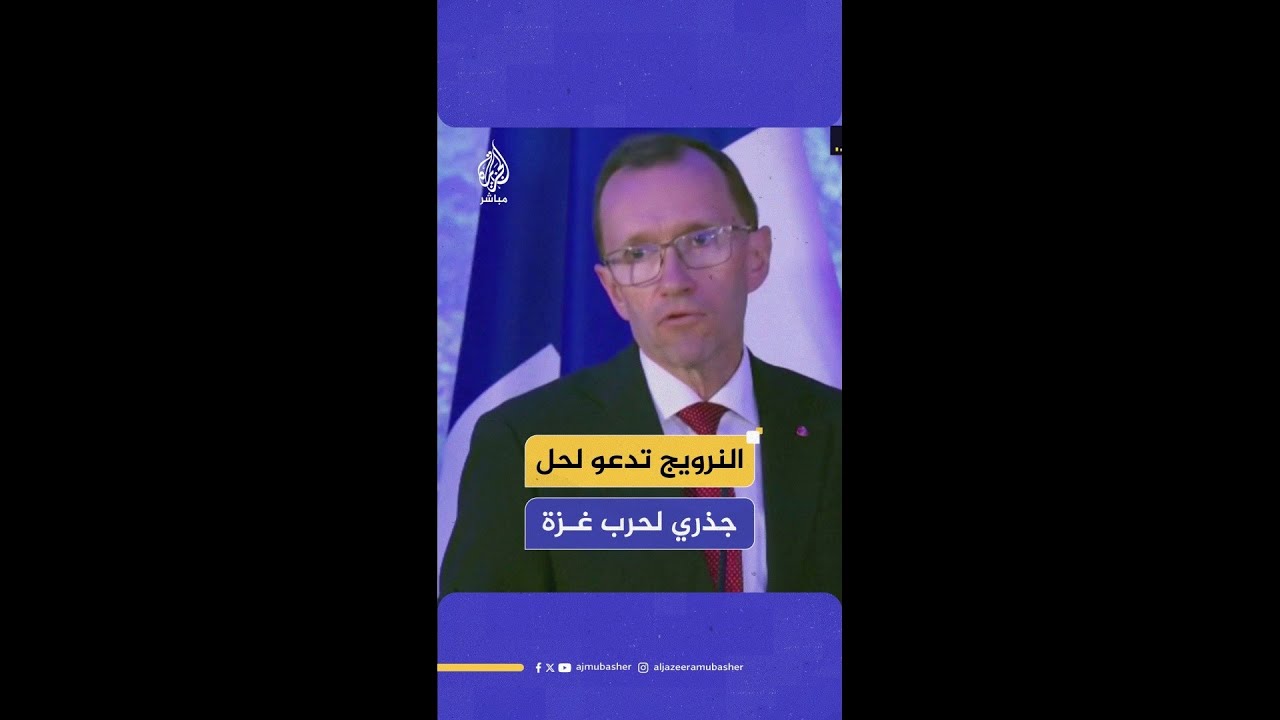 وزير خارجية النرويج يدعو لوضع حد للحرب في غزة وحل النزاع بشكل جذري عبر حل الدولتين