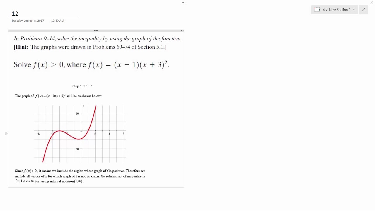 Solve F X Greater Than 0 Where F X X 1 X 3 2 Youtube