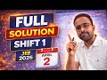 2 April Shift 1 JEE Mains 2026 Physics Full Solutions 🔥 | Memory Based Must do for upcoming shifts
