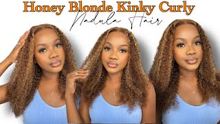 The Prettiest Honey Blonde Kinky Curly Wig Install | Super Affordable Wigs Ft Nadula Hair