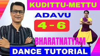 Ha Tei Hi Adavu In Bharatanatyam Dance | kudittu Mittu Adavu 4 - 6 | Bharatnatyam Dance Tutorials