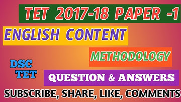 2017-18 TET PAPER-1 English content & methodology previous bits #tetenglishpreviousbits #dscprevious
