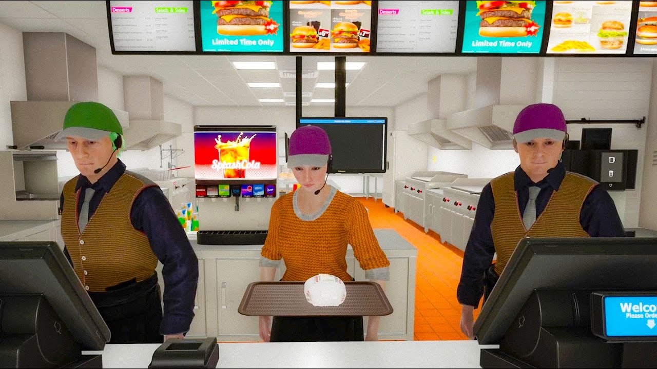 4 idiotas e 1 simulador de fast food