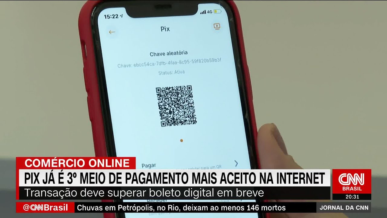 Pix já é o 3º meio de pagamento mais aceito na internet | JORNAL DA CNN