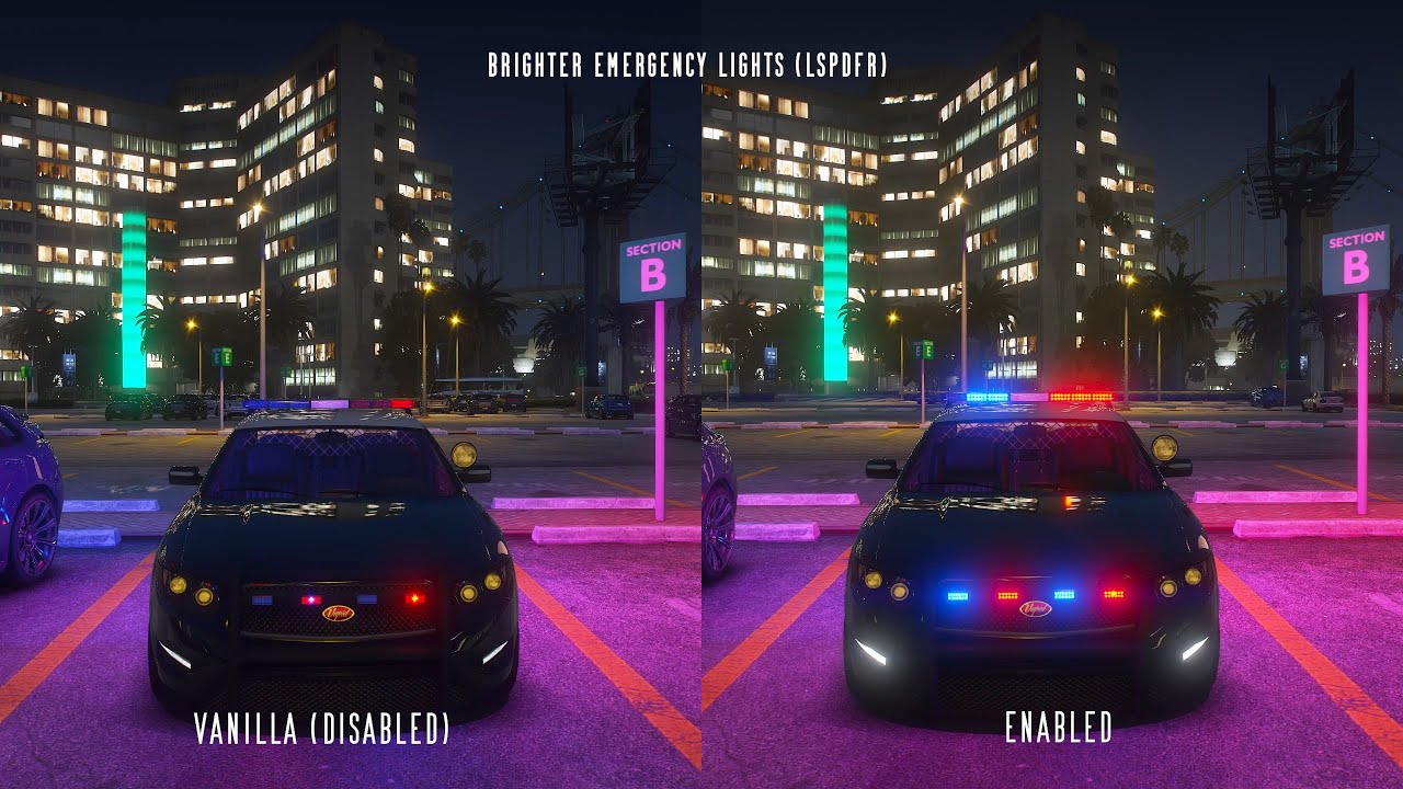 indeks Blinke Grønthandler GTA 5 NaturalVision Evolved - Brighter Emergency Lights (LSPDFR)  (Comparison) - YouTube