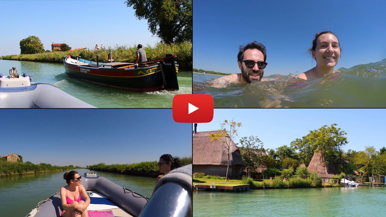 LAGUNA di CAORLE - VECCHI CASONI - BRUSSA e BIBIONE in GOMMONE