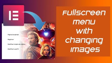 Fullscreen menu with changing images with Elementor pro
