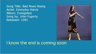 Emmylou Harris - Bad Moon Rising chords