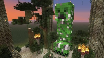 Giant Creeper Statue & Pillars [TUTORIAL]  - Minecraft