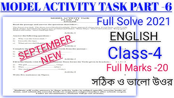 Class -4 English(ইংরাজি)Model Activity Task Part-6(New)Full Solve @All In One Bengali Education