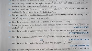 RD SHARMA EX 20.3 Q17 AREA  BOUNDED REGIONS SOLUTIONS OF CHAPTER 20 CLASS 12(PART 3)
