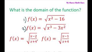 Find The Domain Of Square Root Functions. 4 Examples
