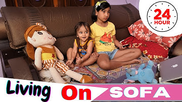 living in sofa for 24 hours challenge | #LearnWithPari