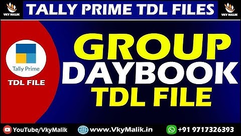 Group Daybook TDL File in Tally Prime | Tally Prime Free TDL Download | TDL File for Tally Prime