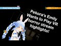 Pekora plays horror game Emily Wants to Play in VR, gets scared at everything and screams nonstop