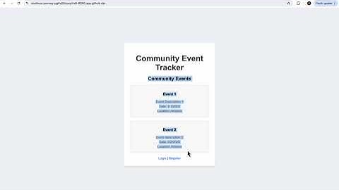 CS50 Final Project Recording - Community Event Tracker