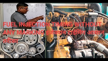 Diesel engine fuel injection timing without any marking.Cat parkins C4.4 engine timing.