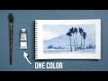 How to use 1 color to create awesome paintings  monochrome painting technique