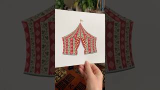 Circus tent painting🎪 #illustration #painting #circus #fairground #artshorts #acrylic #art #pattern
