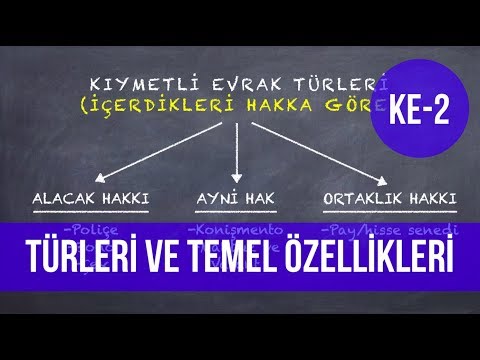 KIYMETLİ EVRAKIN TÜRLERİ VE TEMEL ÖZELLİKLERİ