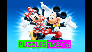PUZZLES / ПАЗЛЫ / Настя ждёт Микки и Минни Маус и готовит на детской игровой кухне