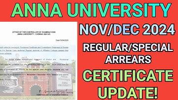 Anna University Provisional & Consolidated Certificates Update!🥳 | Engineering Certificates | AU