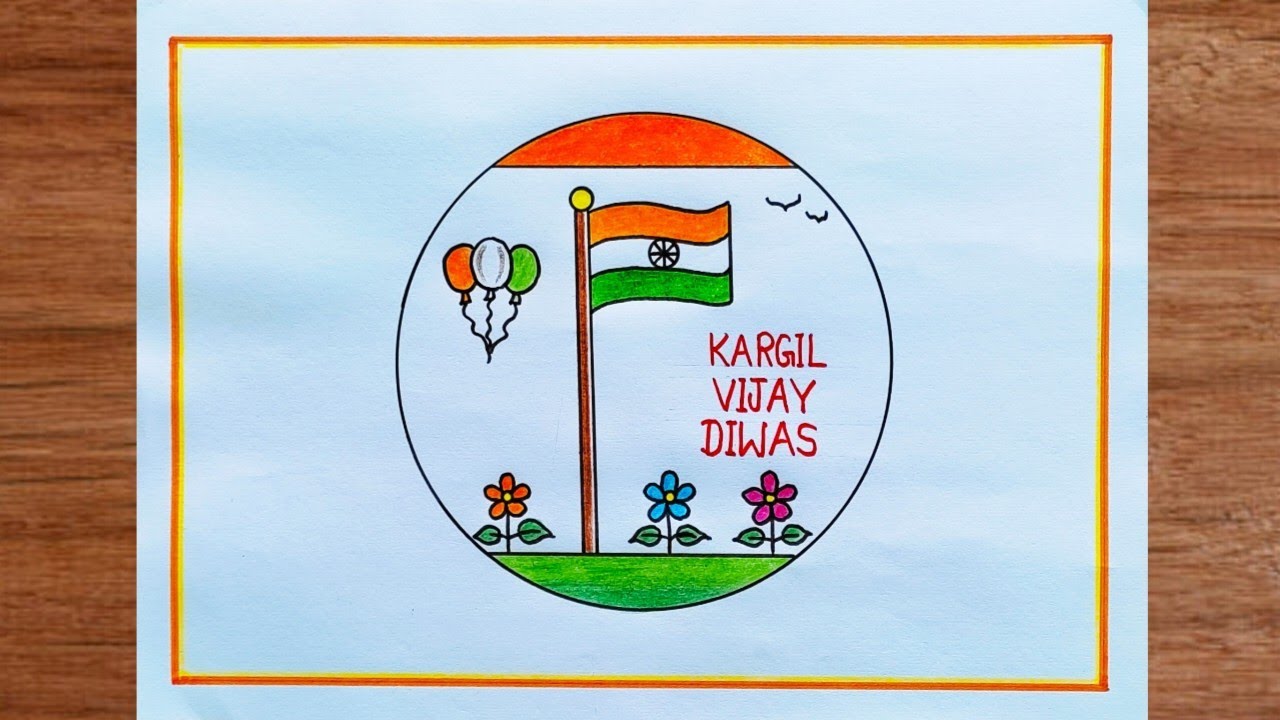 Kargil Vijay Diwas Drawing / How to Draw Kargil Vijay Diwas Poster Easy