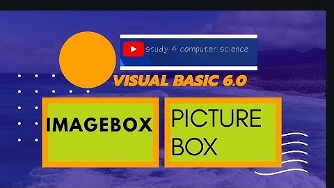 Picturebox and Imagebox in Visual BASIC 6.0|| Study 4 Computer Science