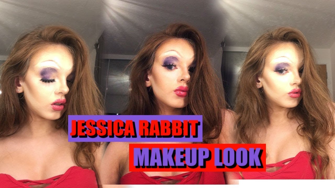 Jessica rabbit Halloween makeup tutorial YouTube