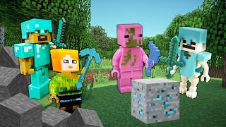 Видео игры Minecraft - Стив и Алекс против мобов Майнкрафт Лего! - Игры битвы онлайн. Видео обзор