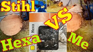 Stihl Hexa VS ME Can I sharpen Better Than The Fastest Brand New Chainsaw Chains