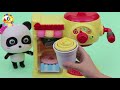 Lovely pandas fruit party  smoothie fruit juice  magical kitchenware   kids toys  toybus