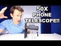 50X PHONE MONOCULAR TELESCOPE REVIEW!!!