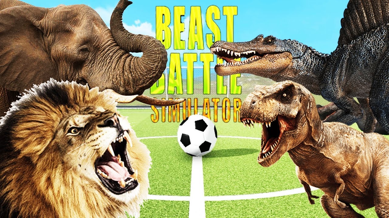 FOOTBALL MATCH DINOSAURS AGAINST ANIMALS! BEAST BATTLE SIMULATOR - YouTube
