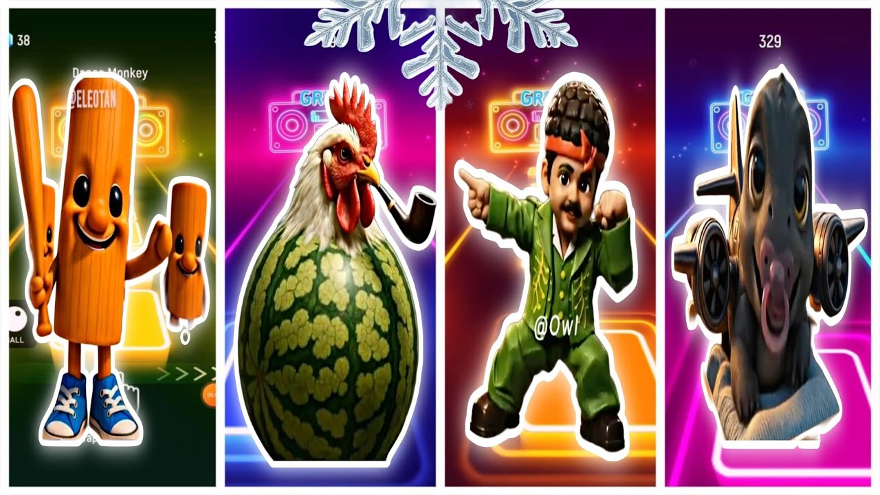 Tiles hop dansing. Italian brainrot dansing to the tiles hop. Who is better? 