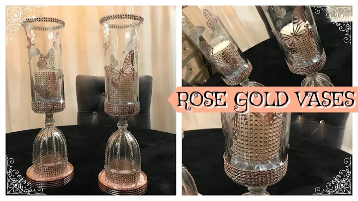 DIY DOLLAR TREE FLARED VASE USING ROSE GOLD BLING PLUS GIVEAWAY