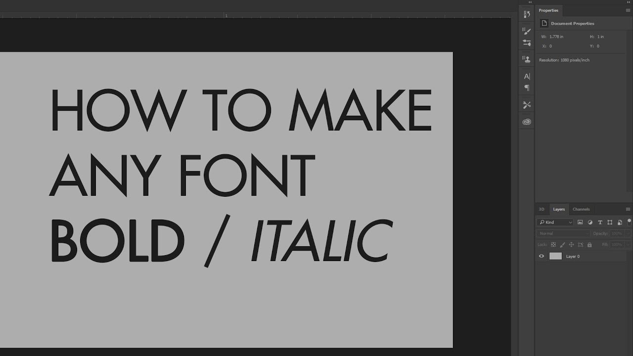 HOW TO MAKE ANY FONT ITALIC OR BOLD IN PHOTOSHOP!!! 29 - YouTube