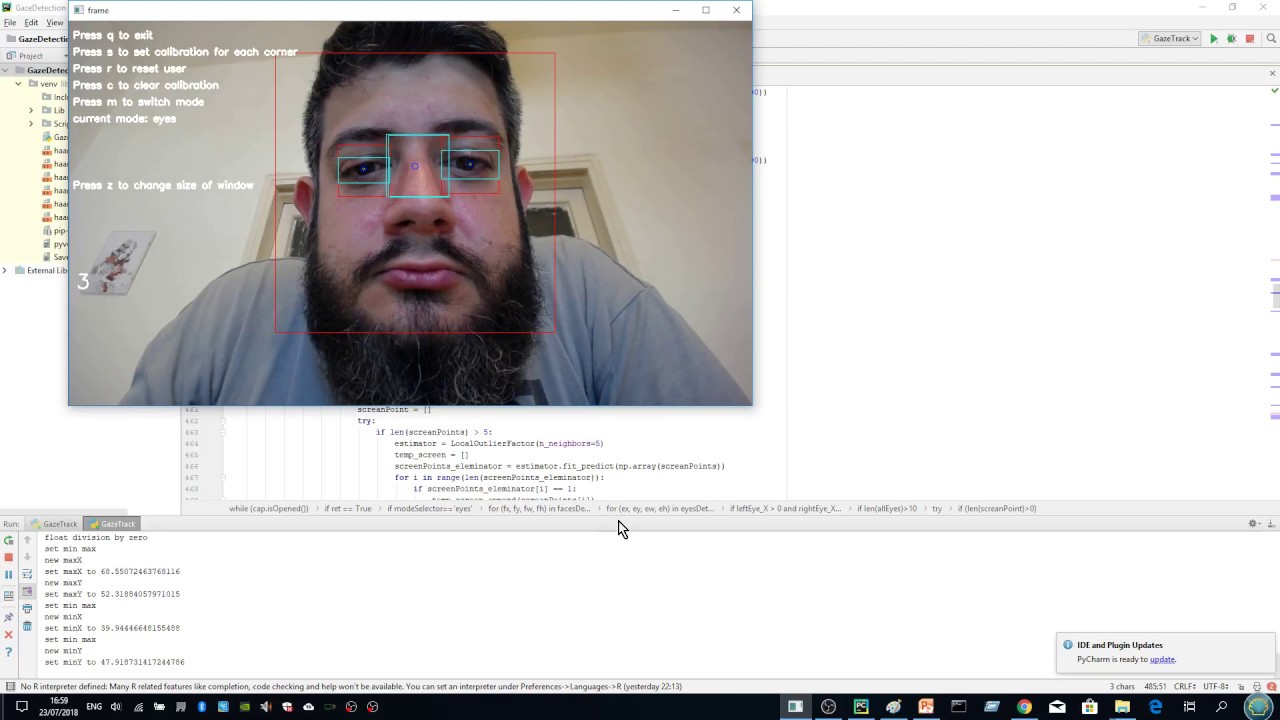 pythom : opencv eye pupil tracking mouse control - YouTube